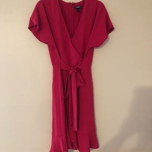 Express hot pink ruffle dress